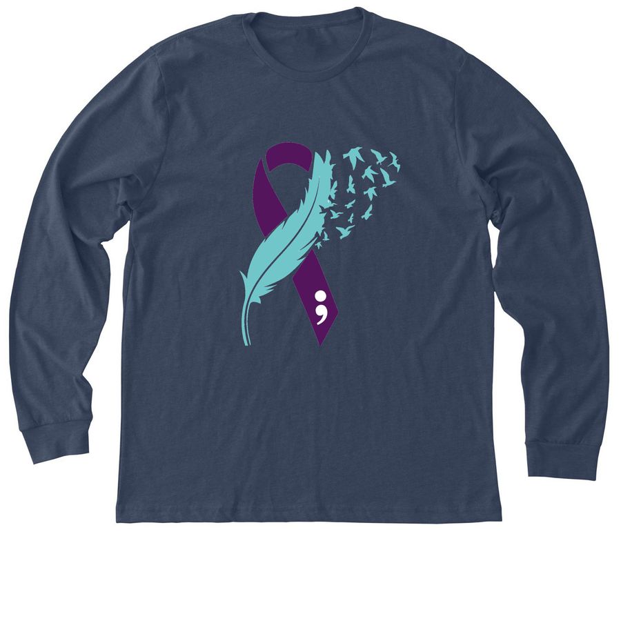 2026 AFSP BHU, a Heather Navy Premium Long Sleeve Tee