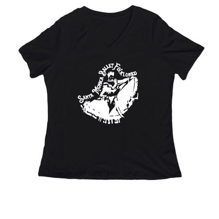 Santa Monica Folklorico Attire, a Black Women's Relaxed V-Neck Tee