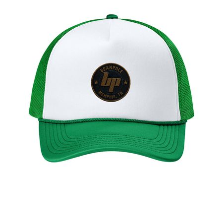 beanpole caps, a White/ True Kelly Green Printed Foam Trucker Hat