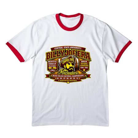 "BILLY JOE ERA, a White/ Red Cotton Ringer Tee