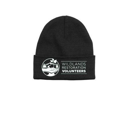 WRV Beanies, a Black Printed Base Camp Beanie