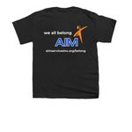 we all belong - reverse color edition, a Black Youth Unisex Tee (back-view)