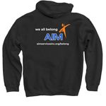 we all belong - reverse color edition, a Black Pullover Hoodie (back-view)