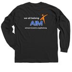 we all belong - reverse color edition, a Black Classic Long Sleeve Tee (back-view)