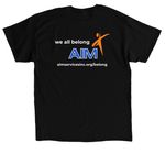 we all belong - reverse color edition, a Black Classic Unisex Tee (back-view)