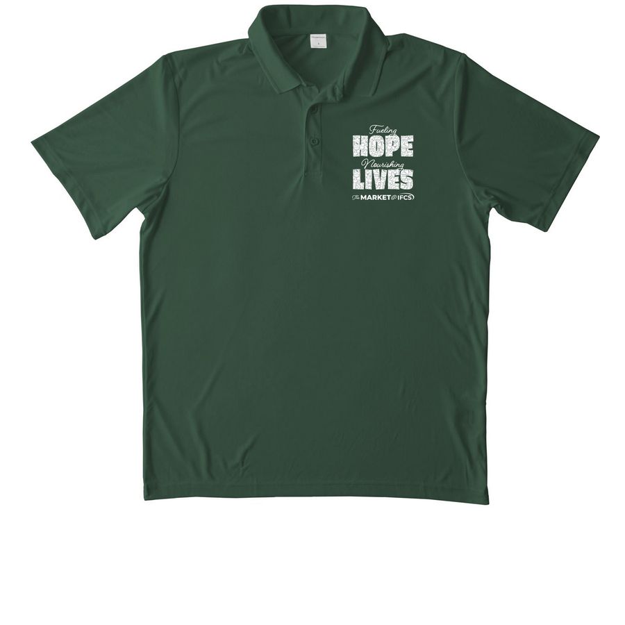Hope Lives - the Market @IFCS: Pocket Active, a Forest Green Unisex Performance Polo