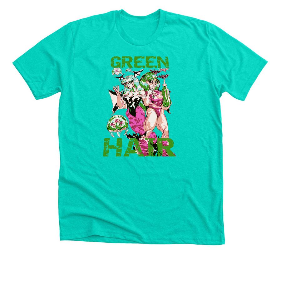 ShirTober #8: GREEN HAIR, a Heather Sea Green Premium Unisex Tee