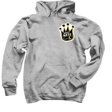 Mighty Nate Sticker Shirt, a Sport Grey Pullover Hoodie