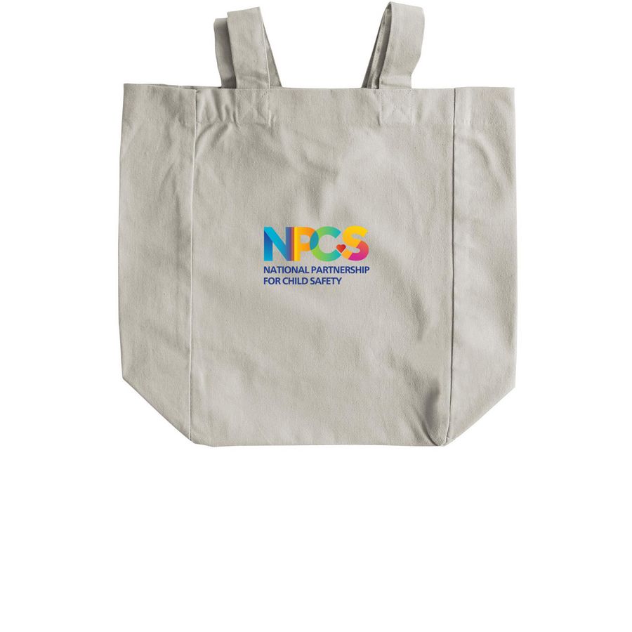 NPCS Totes, a Natural Recycled Cotton Tote Bag (back-view)
