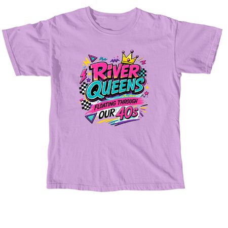 RIVER QUEENS 40'S - Cougar Puberty w/ dates, a Neon Violet Comfort Colors Unisex Tee