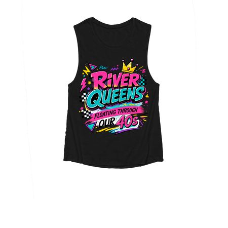 RIVER QUEENS 40'S - Cougar Puberty w/ dates, a Black Women's Muscle Tank