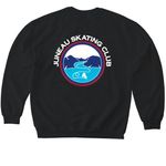 JSC, a Black Softstyle Crewneck Sweatshirt (back-view)