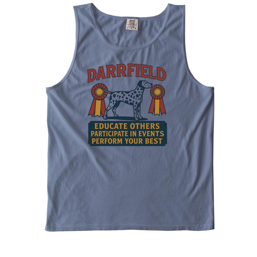 Darrfield: Educate. Participate. Perform, a Blue Jean Comfort Colors Tank Top