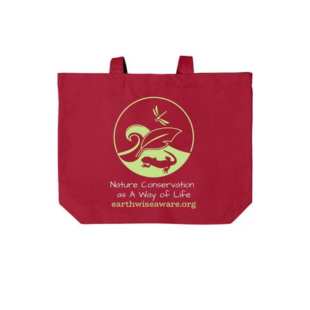 Nature Conservation as A way of Life, a Deep Red Cotton Canvas Tote Bag