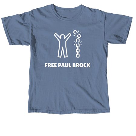 Free Paul Brock, a Blue Jean Comfort Colors Unisex Tee