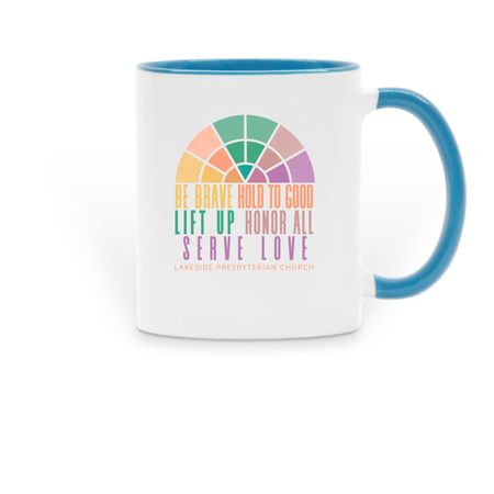 Blessing Life Mugs, a Light Blue Two-Tone Ceramic Mug