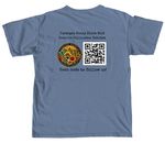 Pollinators Make the World Go ?Round, a Blue Jean Comfort Colors Unisex Tee (back-view)