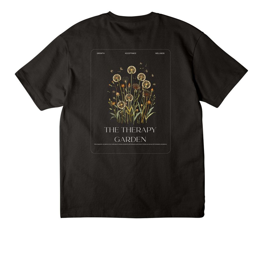 Rooted In Acceptance&nbsp;, a Black Unisex Heavyweight Tee (back-view)