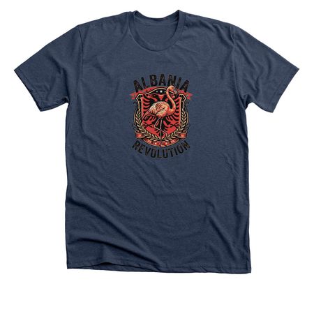 Albania Protests III, a Heather Navy Premium Unisex Tee