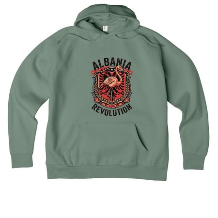 Albania Protests III, a Matcha Green Allmade Organic CVC Pullover Hoodie