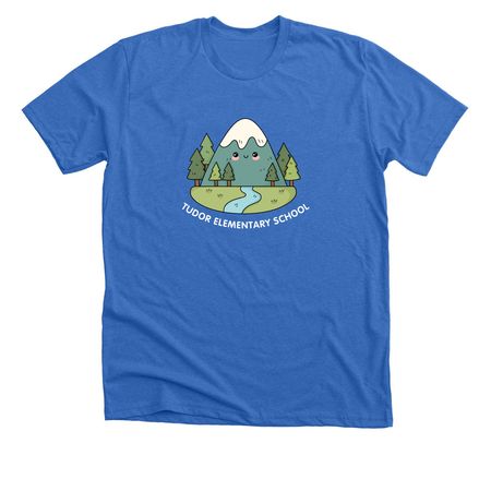 Tudor Happy Mountain, a Heather True Royal Premium Unisex Tee