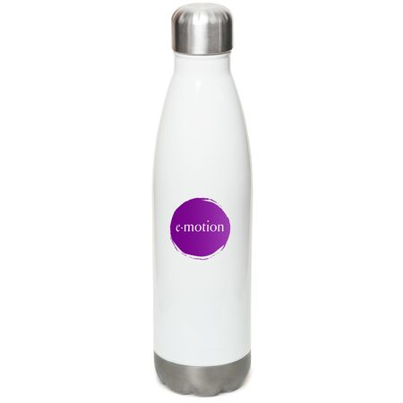 E-Motion Water Bottle, a White Stainless Steel Water Bottle