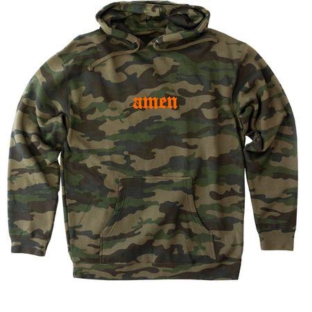 God is For Us, a Forest Camo Heavyweight Camo Pullover Hoodie