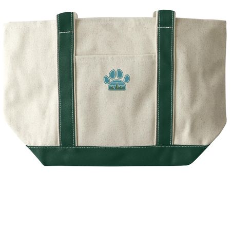 Tote Bags, a Natural/Forest Large Two-Tone Canvas Tote Bag (back-view)