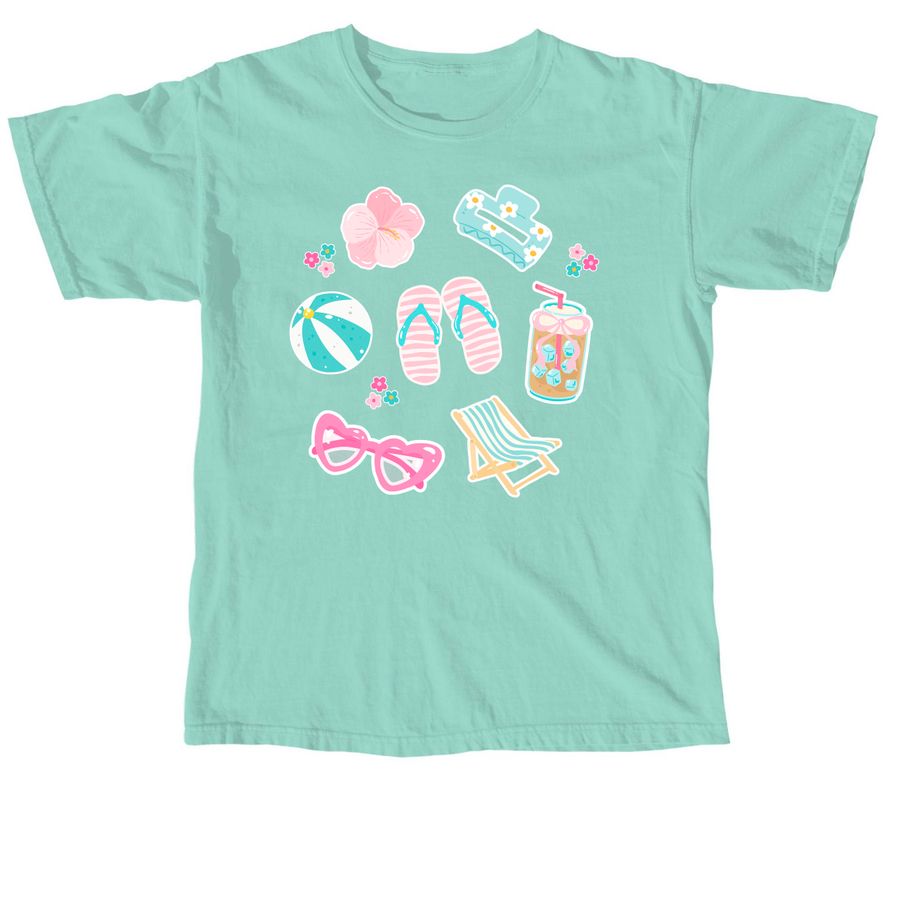 Beach Bum Summer Tee, a Chalky Mint Comfort Colors Unisex Tee