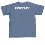 WRTHY Torch, a Blue Jean Comfort Colors Unisex Tee (back-view)