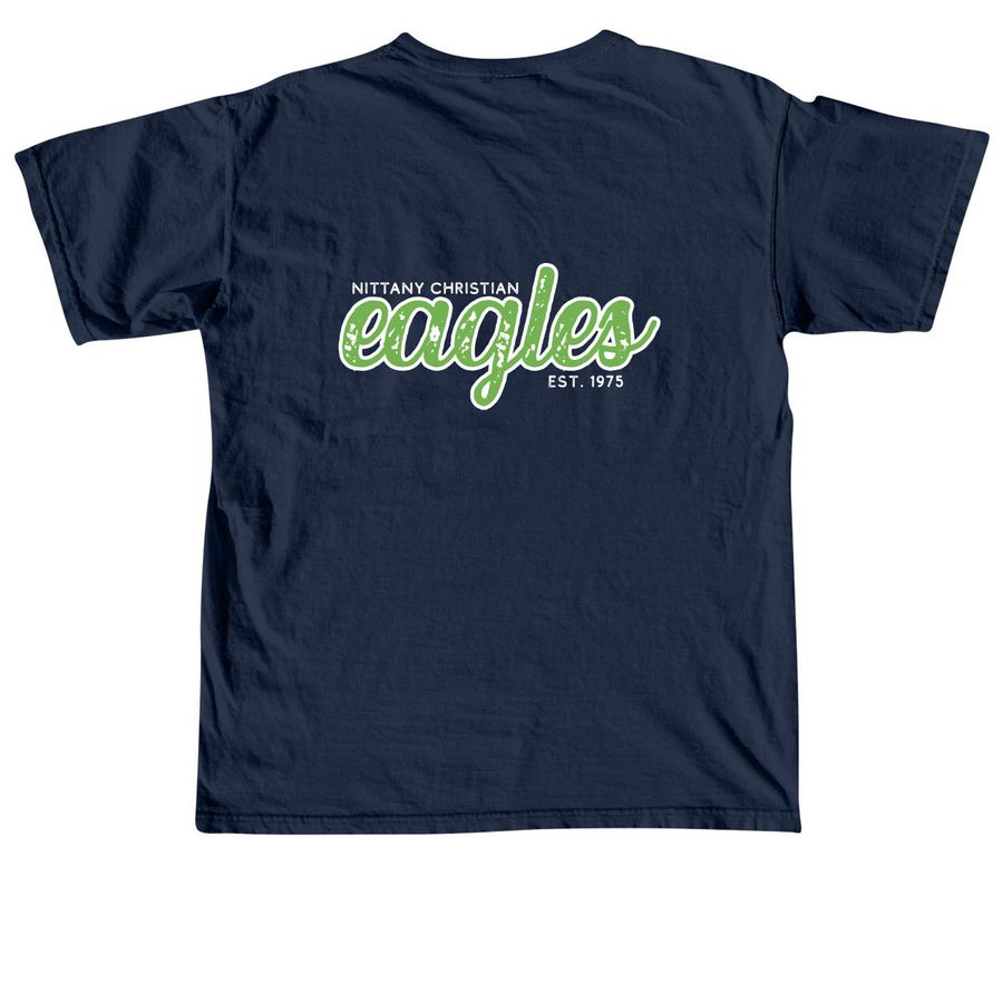 Classic NCS Eagles Tee, a True Navy Comfort Colors Unisex Tee