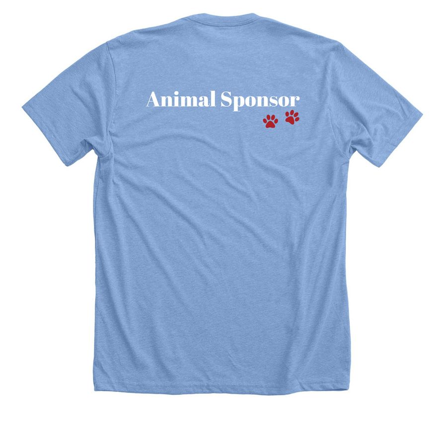 Fetch the Finish Line, a Heather Carolina Blue Premium Unisex Tee (back-view)