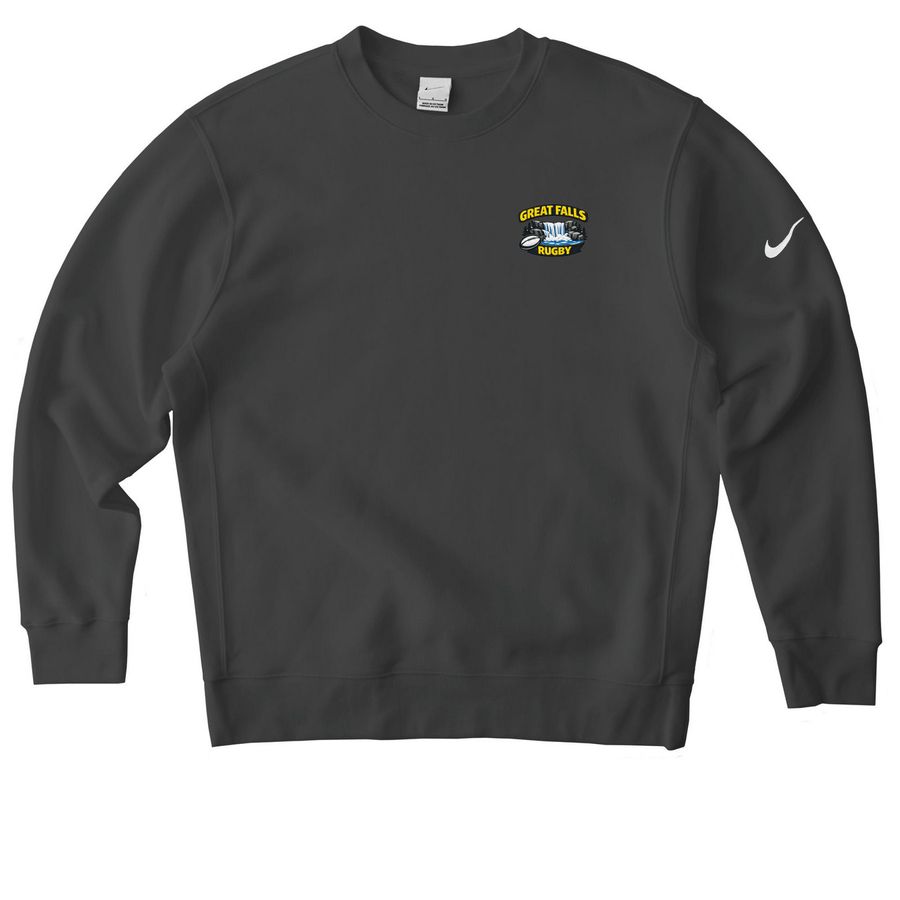Great FALLS Rugby Activewear, a Anthracite Nike Club Fleece Crewneck Sweatshirt