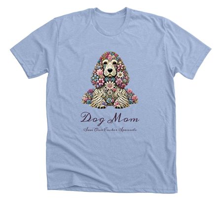 Dog Mom, a Heather Baby Blue Premium Unisex Tee