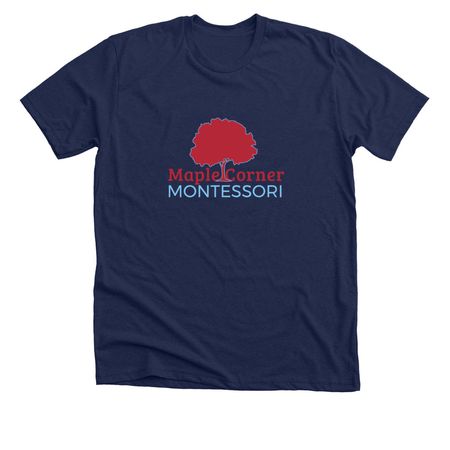 Maple Corner Logo Top, a Solid Navy Blend Premium Unisex Tee
