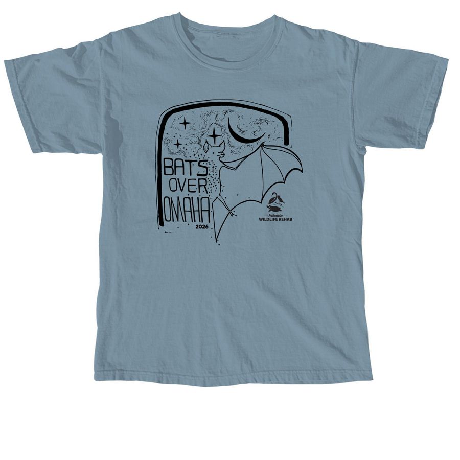 Bats Over Omaha 2026, a Ice Blue Comfort Colors Unisex Tee