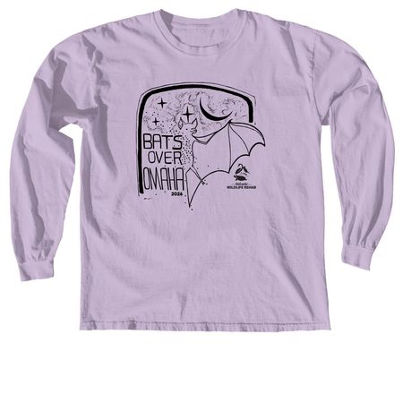 Bats Over Omaha 2026, a Orchid Comfort Colors Long Sleeve Tee