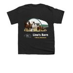 Lina's Barn, a Black Youth Unisex Tee (back-view)