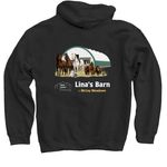 Lina's Barn, a Black Pullover Hoodie (back-view)