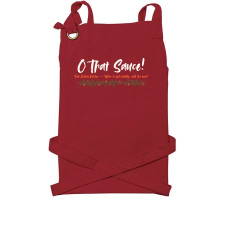 True Zealots Kitchen Apron, a Burgundy Cotton Canvas Pocket Apron