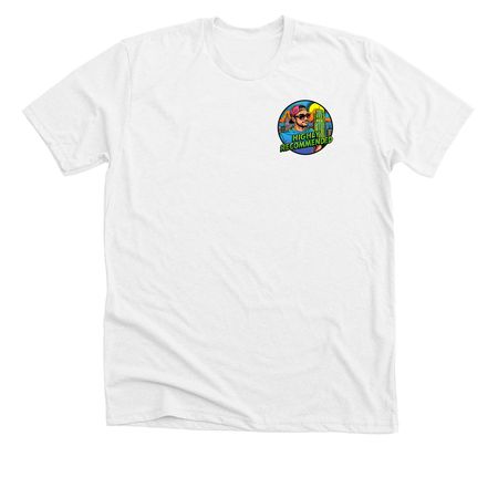 Skye High, a Solid White Blend Premium Unisex Tee (back-view)