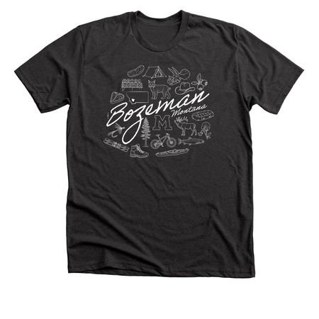 Bozeman, a Dark Grey Heather Premium Unisex Tee