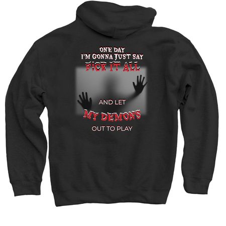MY DEMONS, a Black Pullover Hoodie