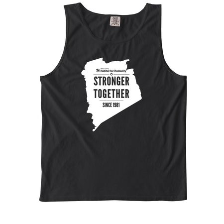 STRONGER TOGETHER, a Black Comfort Colors Tank Top