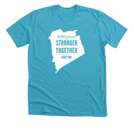 STRONGER TOGETHER, a Heather Aqua Premium Unisex Tee