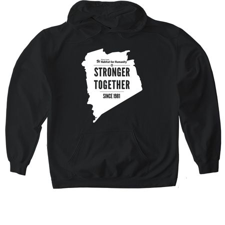STRONGER TOGETHER, a Black Gildan Softstyle Pullover Hoodie