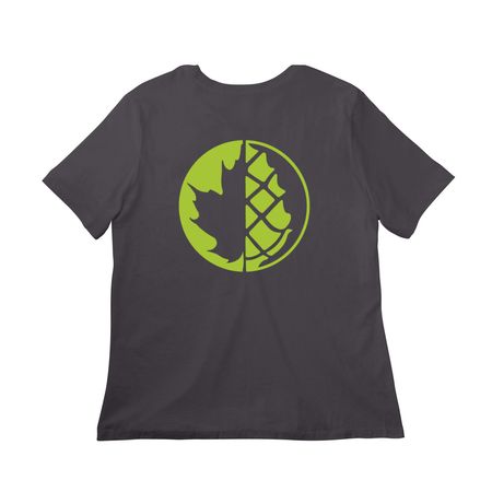 Women's relaxed tee, a Dark Grey Women?s Relaxed Cotton Tee (back-view)
