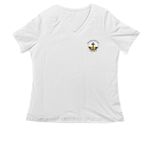 All My Hope, a White Women's Relaxed V-Neck Tee (back-view)