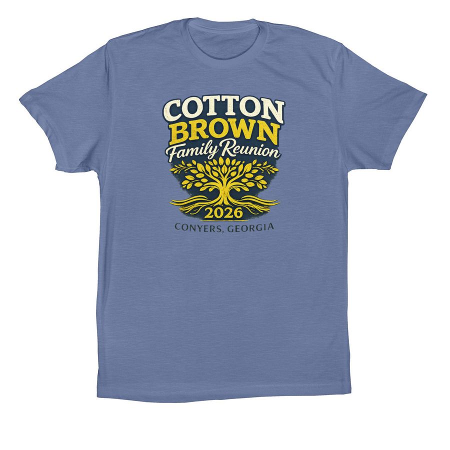 Cotton-Brown Family Reunion 2026, a Lavender Blue Premium Cotton Tee