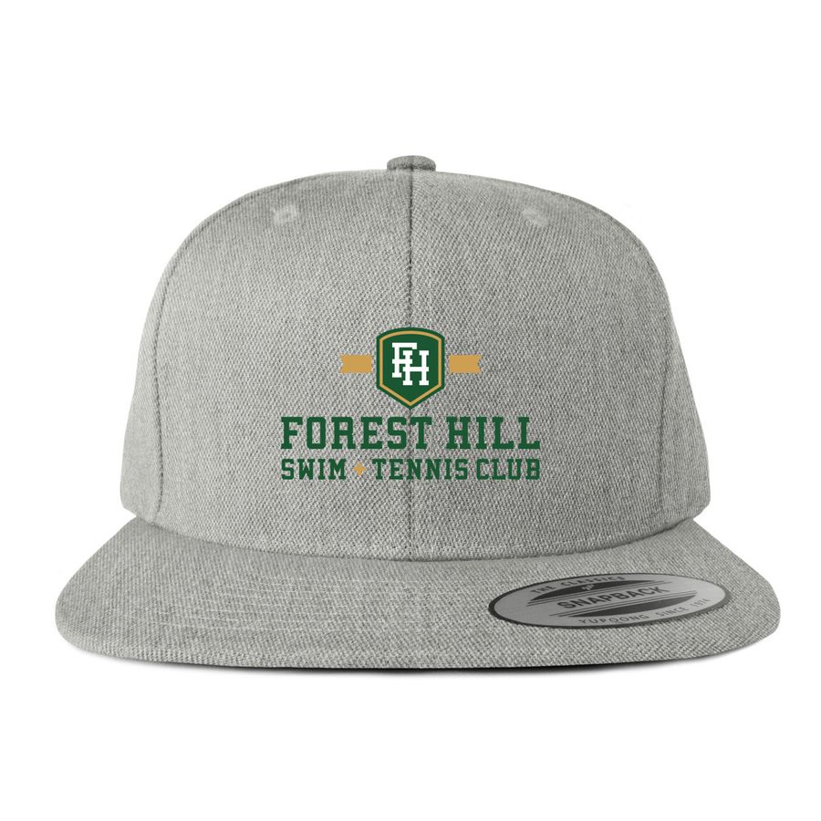 FH Shield + Logotype Lids, a Heather Grey Snapback Hat
